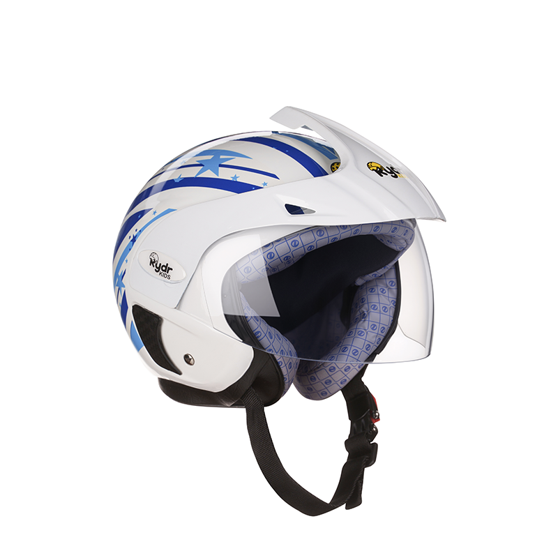 bike helmet with peak RYDR Kids Cub Peak Leo Blue Helmet Buy Online