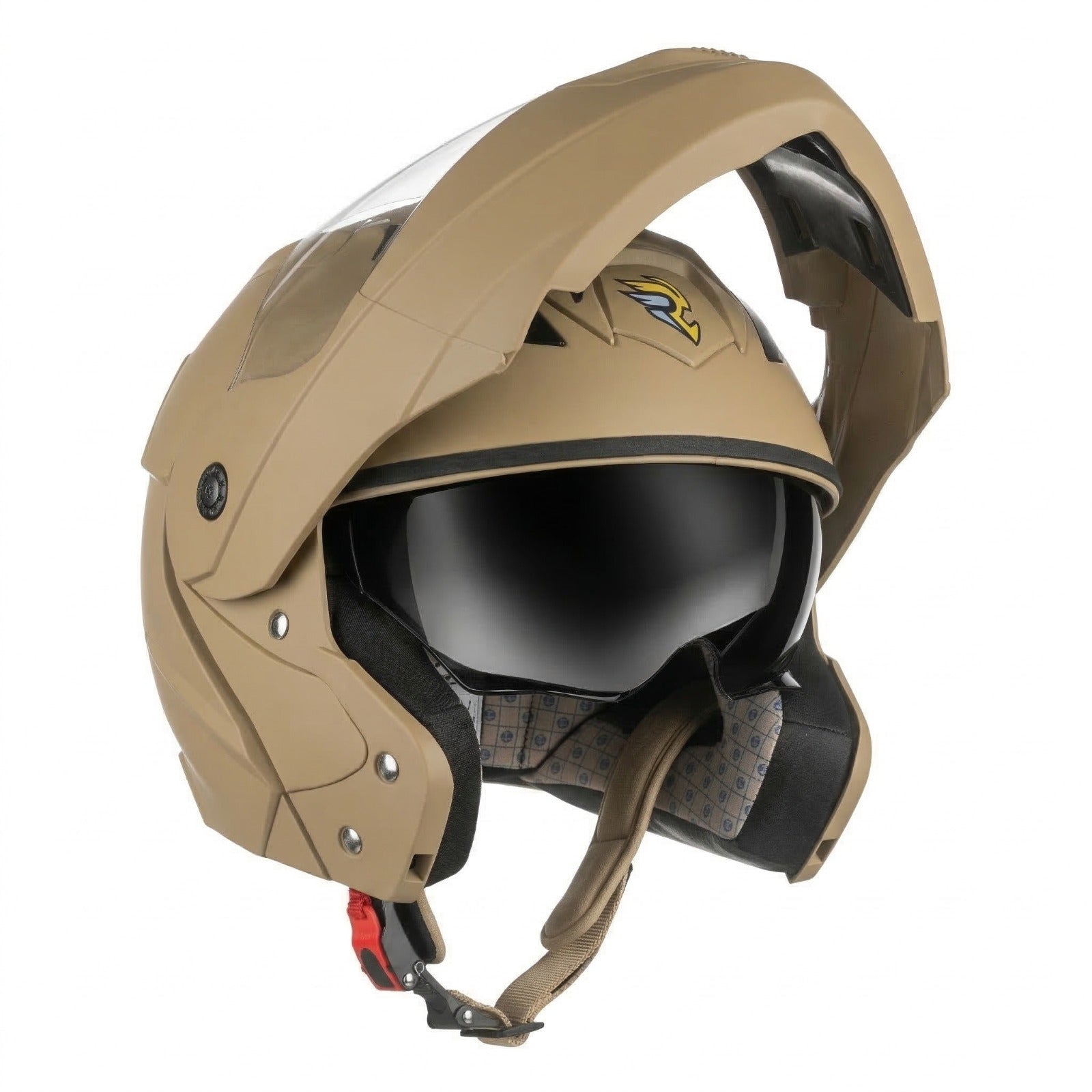 desert storm motorcycle helmet Steelbird Bluetooth Full Face ISI Certified for Men with Inner Smoke Sun Shield | SBH-40 7Wings (Matt Storm) 17 ROBOT Mat Desert Storm Full Face Helmet Small Size 560MM RYDR Aster Crust DX Black