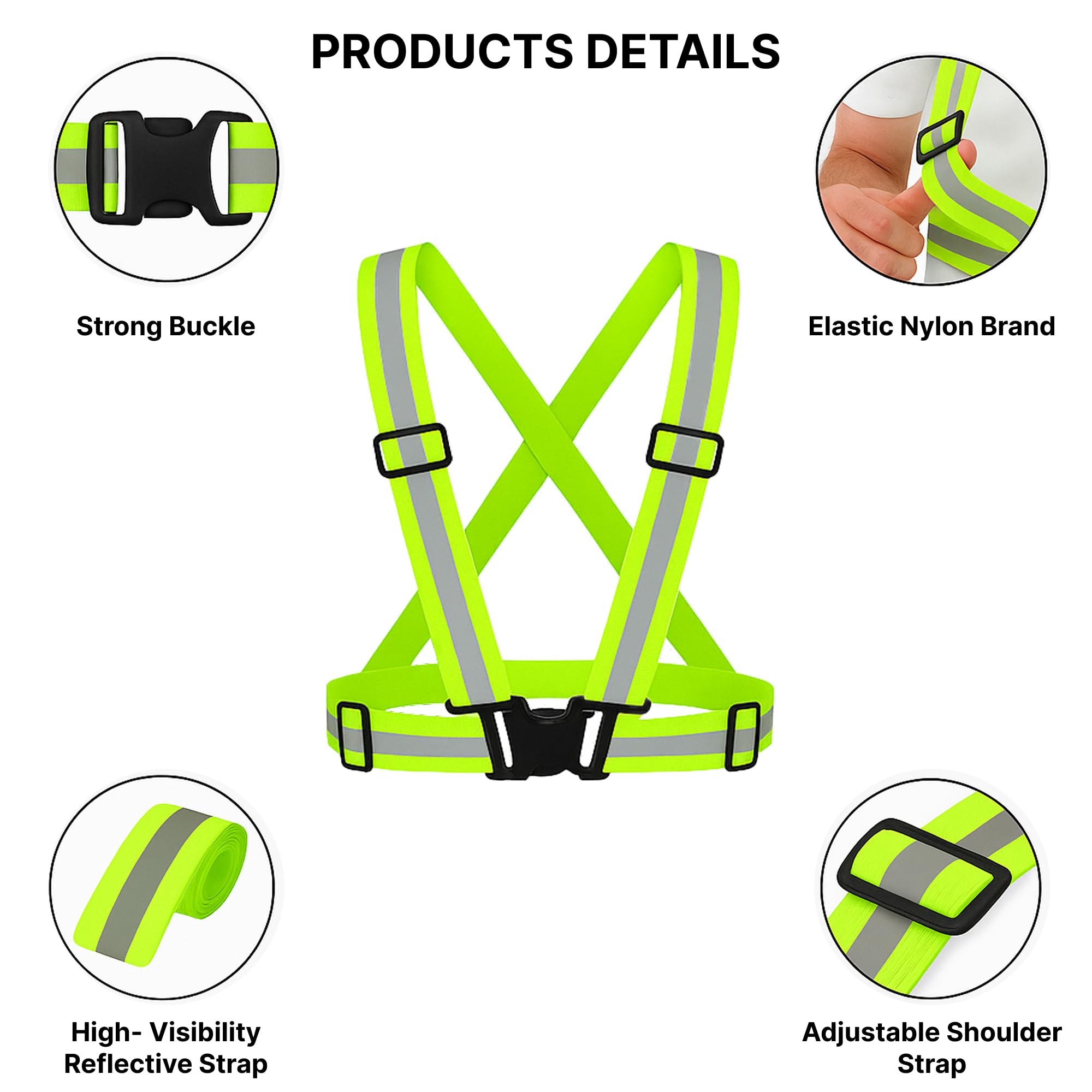 Reflective safety CROSS BELT Neon