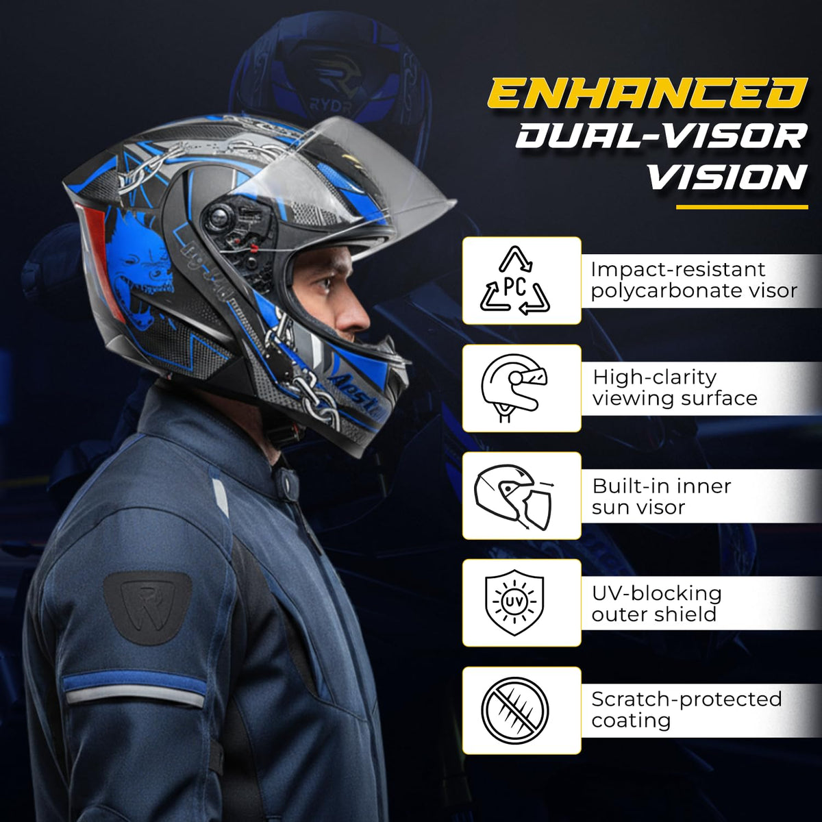 Rydr AC Black / Blue Graphics