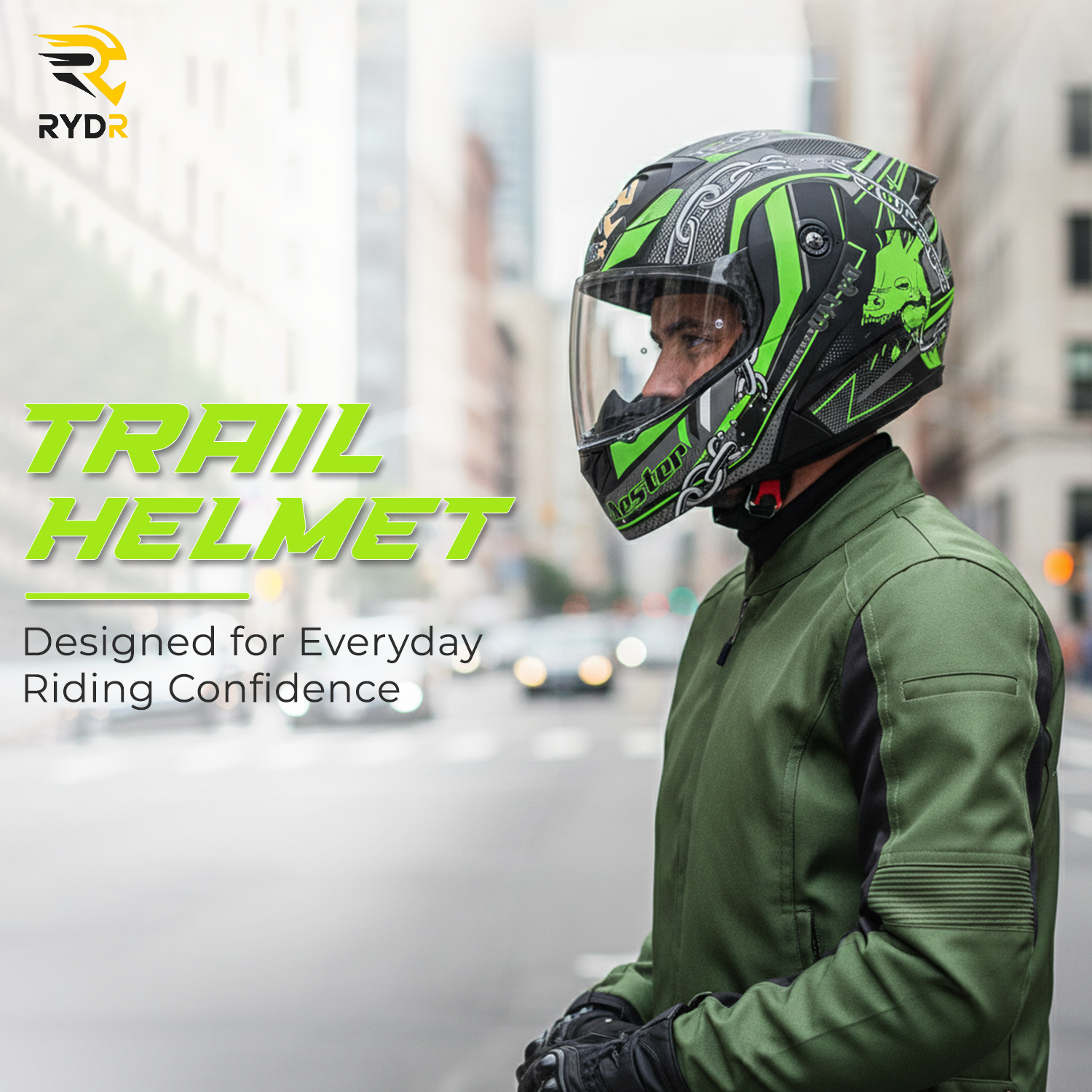 Rydr Aster Crust Dx - Black / Green Graphics